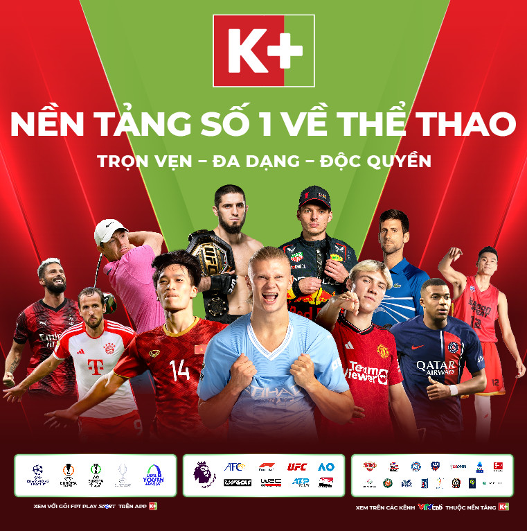 K+ là nền tảng thể thao hàng đầu
