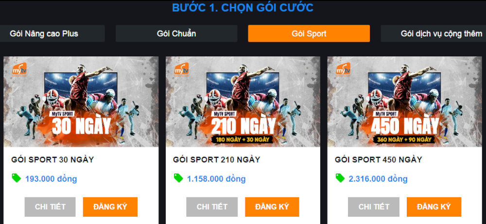 Đăng ký gói K+ trực tiếp trên website của MyTV một cách dễ dàng