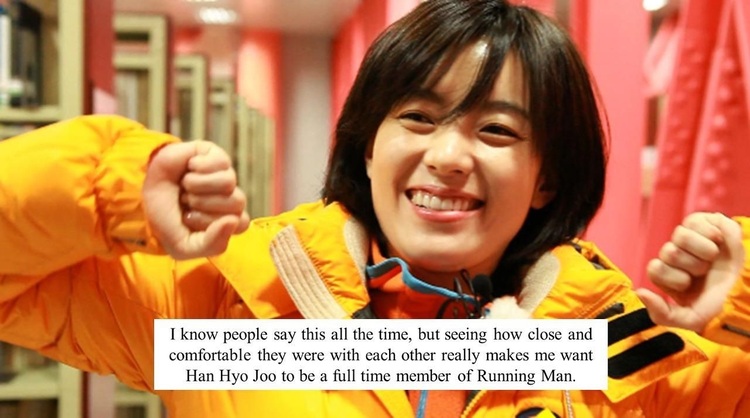 Hình ảnh vui vẻ của Han Hyo Joo trong tập 124 Running Man       