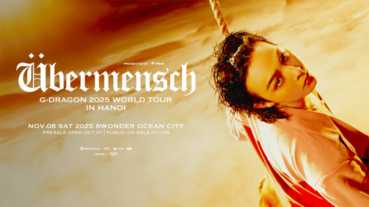Poster chính thức của G-DRAGON 2025 WORLD TOUR tại Hà Nội.