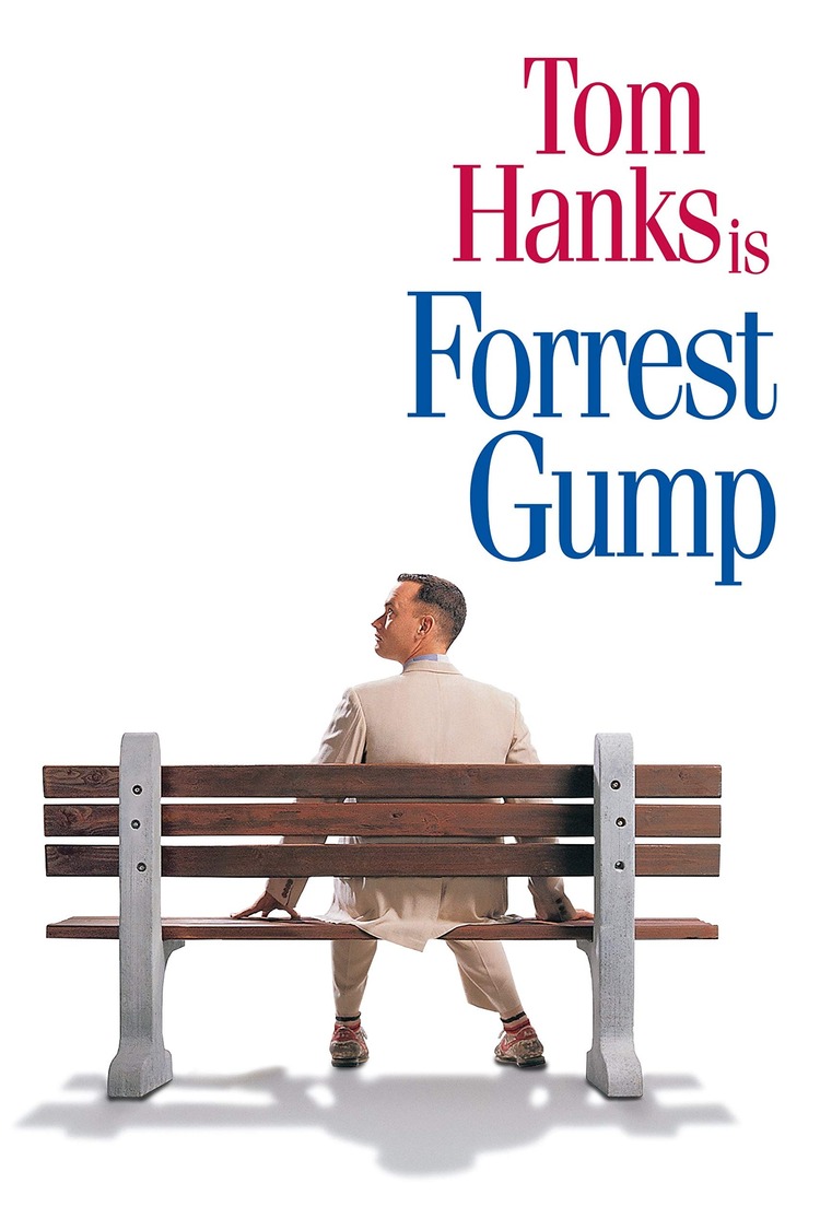 Poster thể hiện sự đơn thuần của Forrest Gump với phần lớn màu trắng được sử dụng