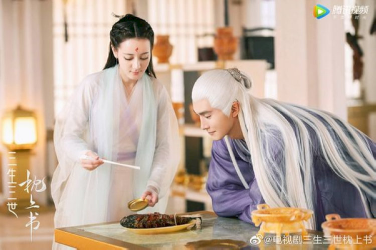 Hai nhân vật chính trong phim " Tam Sinh Tam Thế Chầm Thượng Thư"