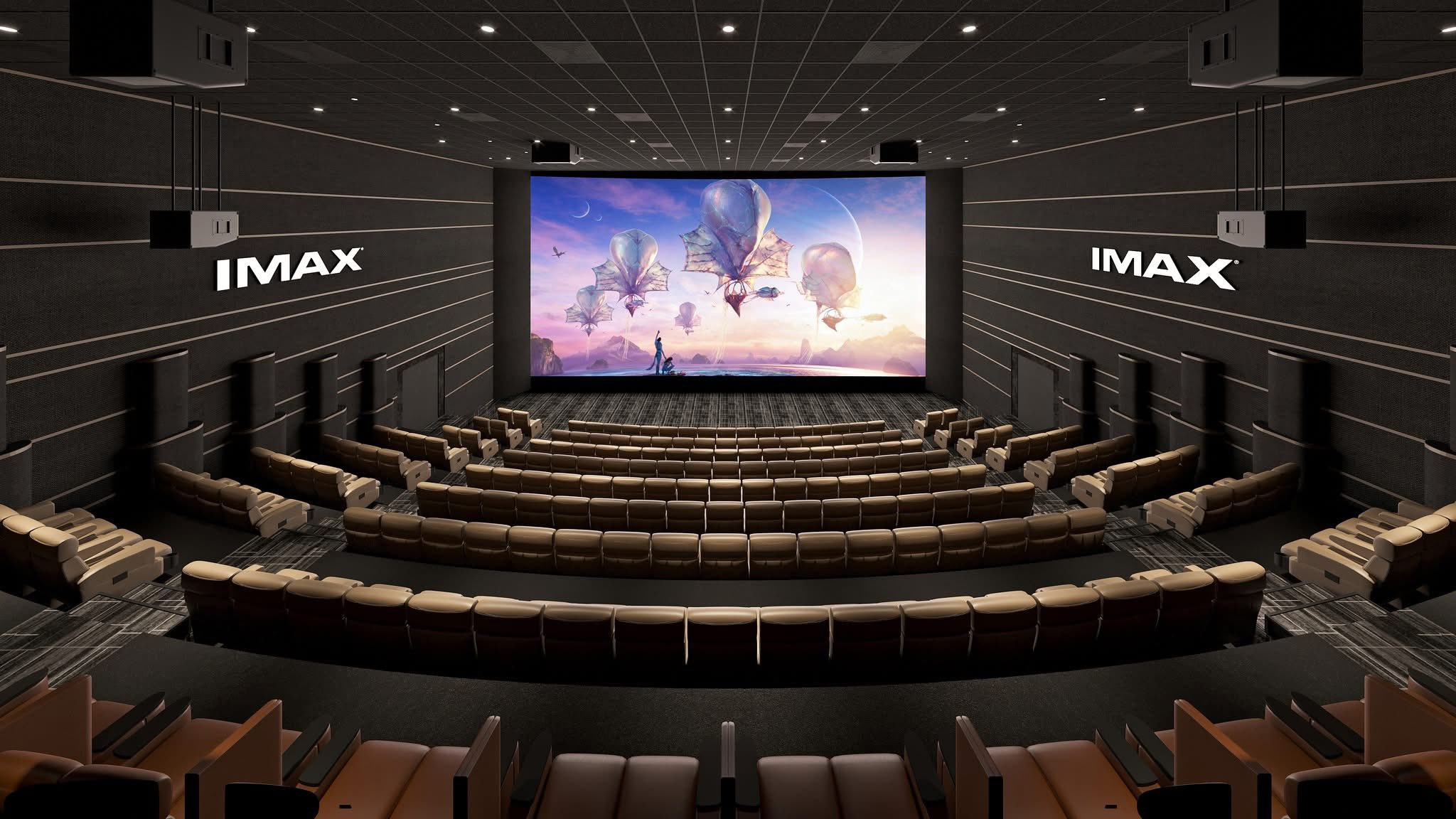 Thiết kế ghế ngồi theo kiểu stadium seating tại rạp IMAX với độ cao tầng thang để tối ưu tầm nhìn