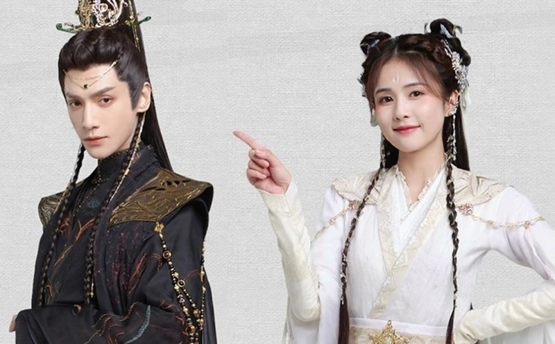 Bạch Lộc và bạn diễn La Vân Hi trong phim cổ trang "Trường nguyệt tẫn minh".