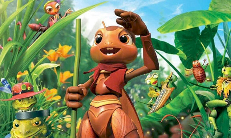 Dế Mèn tung cánh lá lái chiếc thuyền vượt nước, ánh mắt kiên định giữa màn đêm hiểm nguy